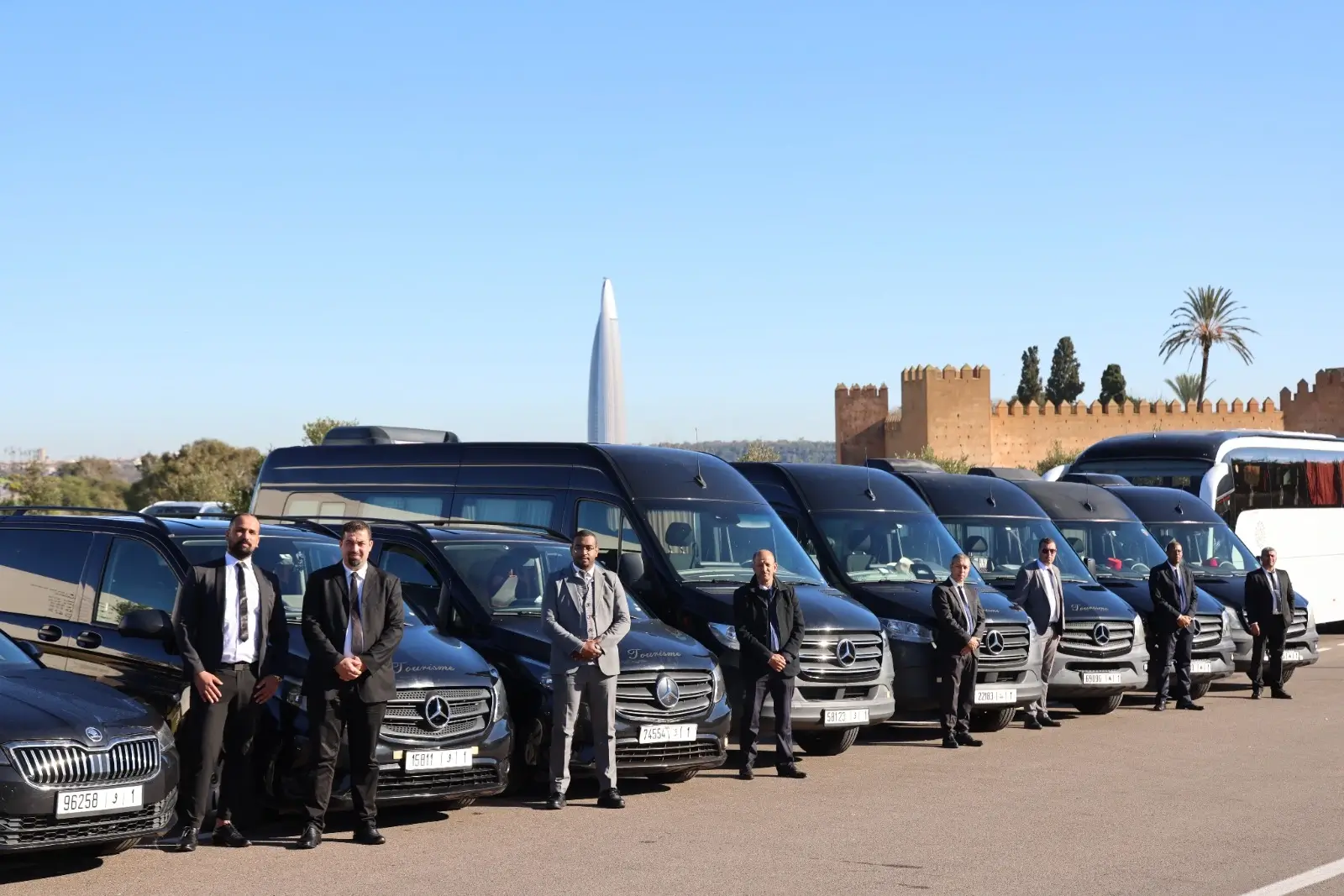 Mercedes Vito van with driver in Morocco